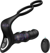 Massager Masturbation 9 Frequency Remote Control Anal Vibrator with Cock Ring