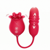 Rose Tongue Rose 10 Licking Thrust Clitoral Nipple Anal G Spot Vibrator
