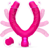 7.5‘’ Double Ended Vibrating Rose Dildo Anal Dildo with 10 Vibrating Modes