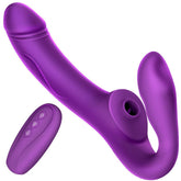 Wireless Remote Control Vibrating Double Head Sucking And Inserting Simulated Penis Female Massage Stick