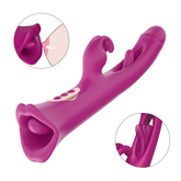 4 IN 1 Rose Muncher Rabbit Vibrator Licking Vibrating Flapping Clit Nipple Stimulator