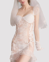 Pellegrace Seraphina Flutter Sleeve & Mermaid Tail Bridal Roleplay Lingerie Set