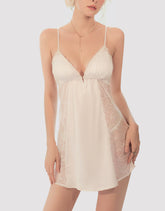 Pellegrace Blossom Nightingale Lace Fully Backless Babydoll with Built-in Padded Bralette