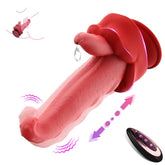 5.7‘’ Realistic Tongue Thrusting Heating Fantasy Dildo With Suction Cup