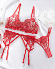 Love Language -  Lace Lingerie Set - Red