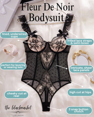 Fleur de Noir - Lace Lingerie Bodysuit