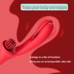 3 In 1 Clit Tickling G Spot Wiggling Dildo Vibrator