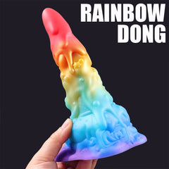 7.48‘’ AIMITEX Rainbow Ice Cream Liquid Silicone Fantasy Dildo Masturbation Massager