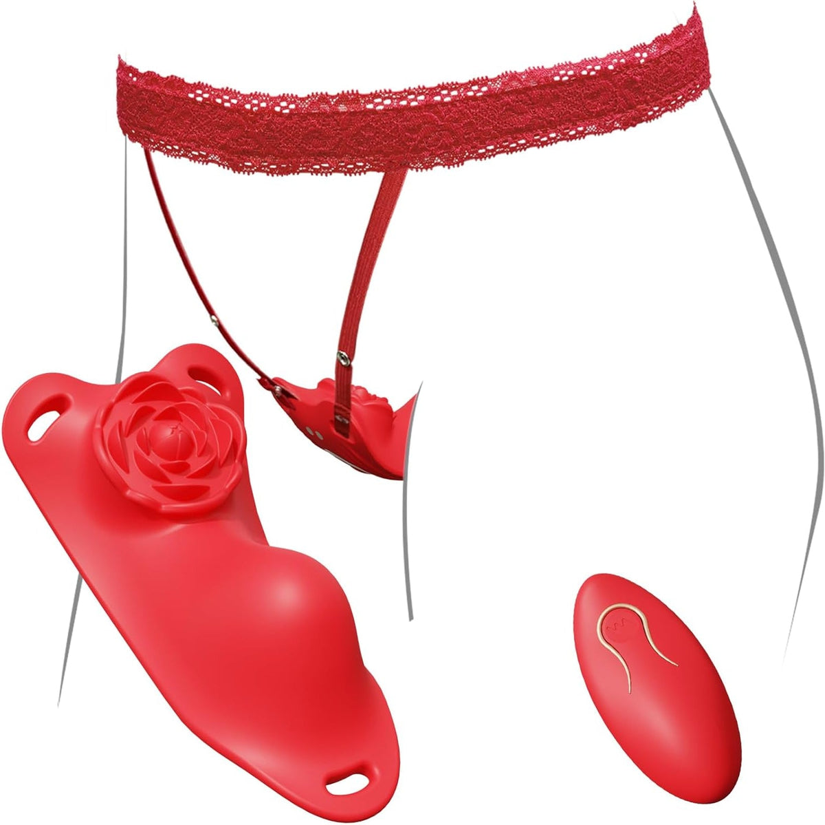 Rose Wearalbe Clitoral Massage Vibrator with Panty & Remote Control