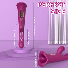 4 IN 1 Rose Muncher Rabbit Vibrator Licking Vibrating Flapping Clit Nipple Stimulator