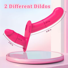 6.3‘’ Lesbian Strap-on Dildo Vibrator Double-ended Dildo with Remote Control
