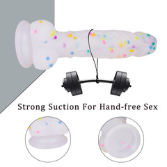 5.5‘’ Jelly Particles Rainbow Transparent Realistic Dildo With Suction Cup