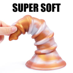 8.86‘’ AIMITEX Gold Silicone Screw Super Thick Penis Butt Plug Anal Sex Toy