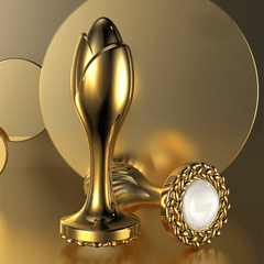 Pearl Rose Anal Plug Gold Stainless Steel Anal Expansion