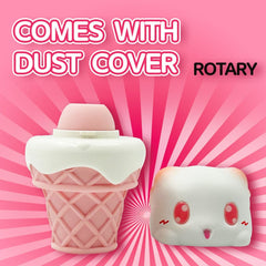 Peachy Bunny Ice Cream Cone Clitoral Suction Heating Vibrator