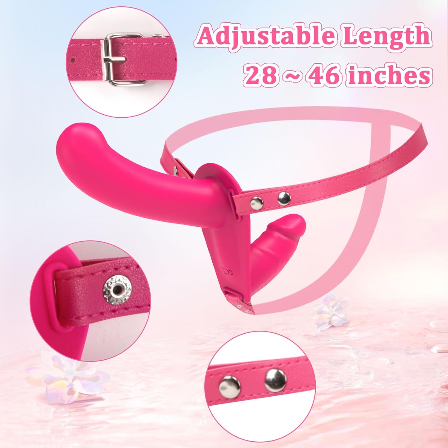6.3‘’ Lesbian Strap-on Dildo Vibrator Double-ended Dildo with Remote Control