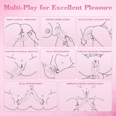 7.5‘’ Double Ended Vibrating Rose Dildo Anal Dildo with 10 Vibrating Modes