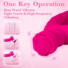 7.5‘’ Double Ended Vibrating Rose Dildo Anal Dildo with 10 Vibrating Modes