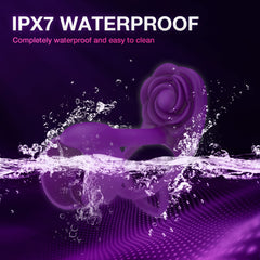 Pellegrace - 3 IN 1 Vibrating Rose Penis Ring with 10 Vibration