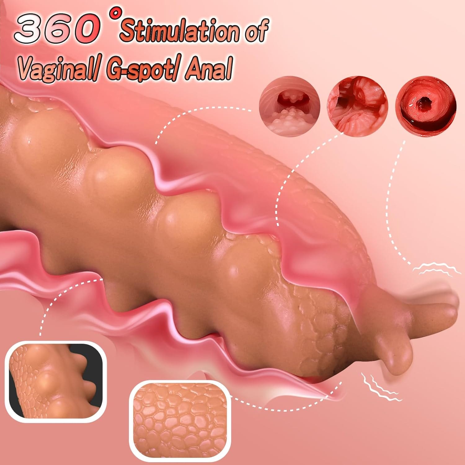 9.06‘’ Thrusting Monster Snail Dildo Vibrator with 3 Thrusting & 9 Vibrating Modes
