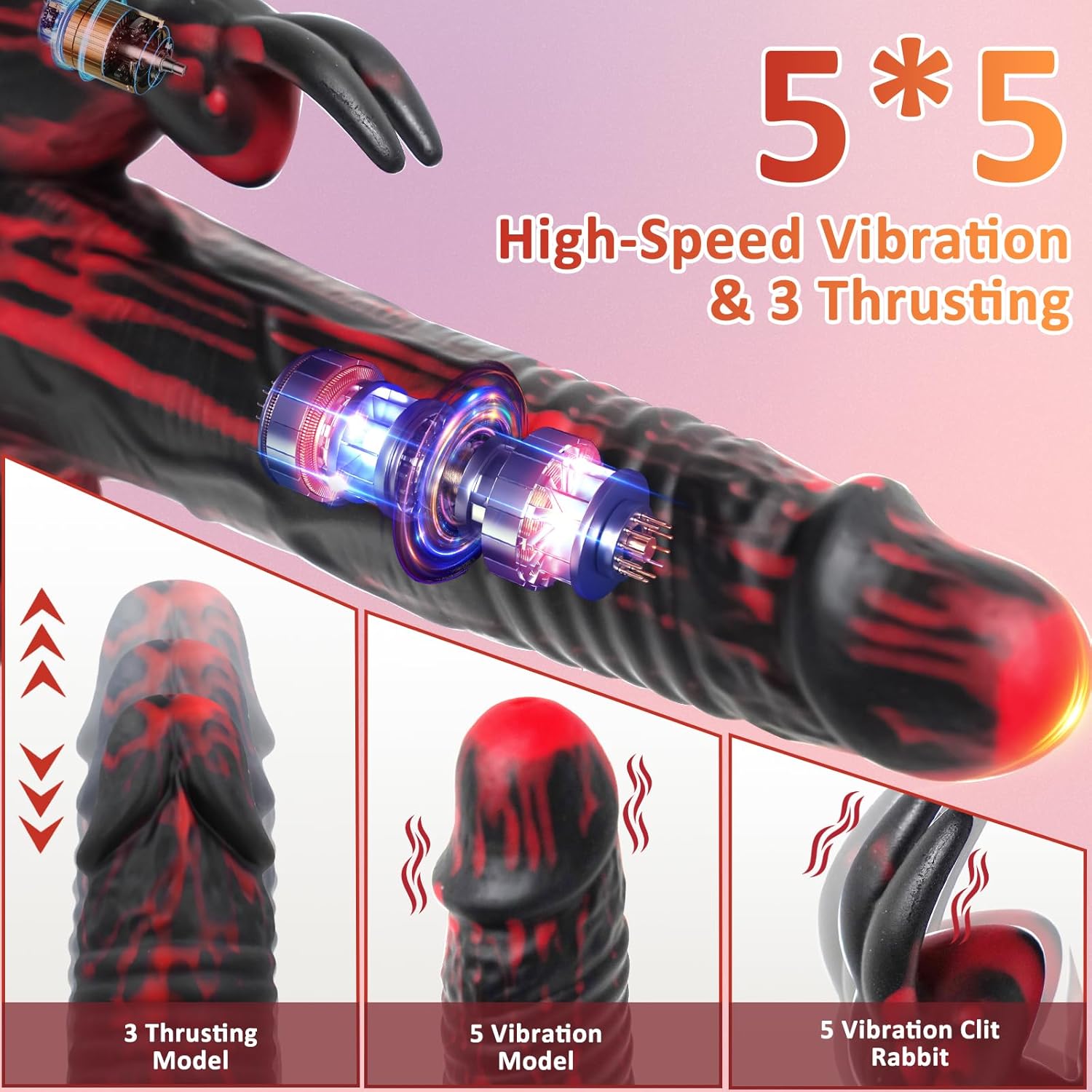 8.26In Rabbit Thrusting Rotation Non-Realistic Dildo Clit G-Spot Vibrator