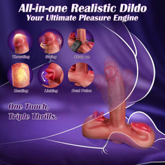 Cushion Style Realistic Dildo Thrusting Heating Sex Machine
