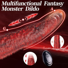 9.5‘’ Realistic Monster Tongue Thrusting Dildo Vibrator With Remote Control