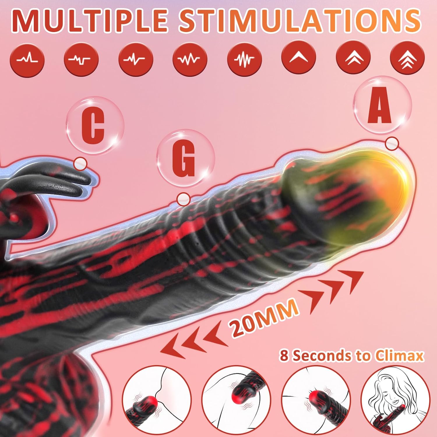 8.26In Rabbit Thrusting Rotation Non-Realistic Dildo Clit G-Spot Vibrator