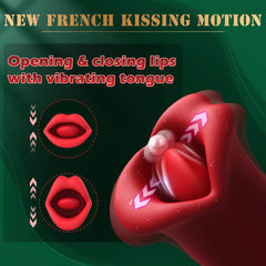 Pureros Rose Muncher 10 Biting & 10 Vibrating Modes Stimulate Nipple Clitoral Tongue Vibrator