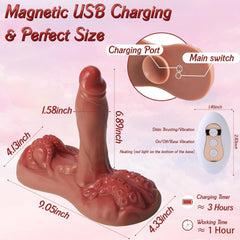 4 in 1 Sit and Ride Monster Dildo Vibrator with Remote Control