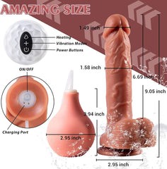 6.7‘’ Silicone Vibrating Squirting Dildo with Remote Control 7 Vibration Modes