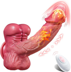 9.5‘’ 5 In 1 Realistic Muscular Thrusting Rotation Dildo Wireless Control Vibrators With Suction Cup