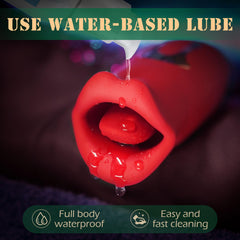 Pureros Rose Muncher 10 Biting & 10 Vibrating Modes Stimulate Nipple Clitoral Tongue Vibrator