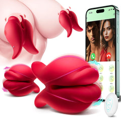 Mouth-shaped Nipple Clamps Stimulator with APP Remote Control