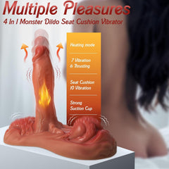 4 in 1 Sit and Ride Monster Dildo Vibrator with Remote Control