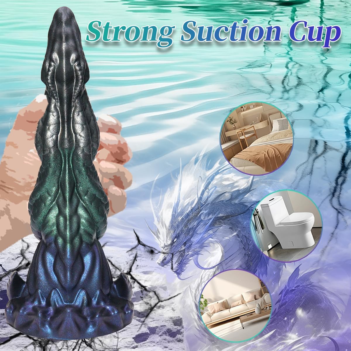 7.48‘’ Dragon Dildo Knot Monster Huge Anal Dildo with Suction Cup