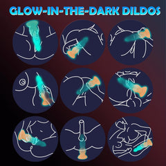 9.25‘’ Luminous Dragon Monster Dildo Vibrator Remote Control With 10 Thrusting & Vibration