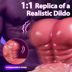 9.5‘’ 5 In 1 Realistic Muscular Thrusting Rotation Dildo Wireless Control Vibrators With Suction Cup
