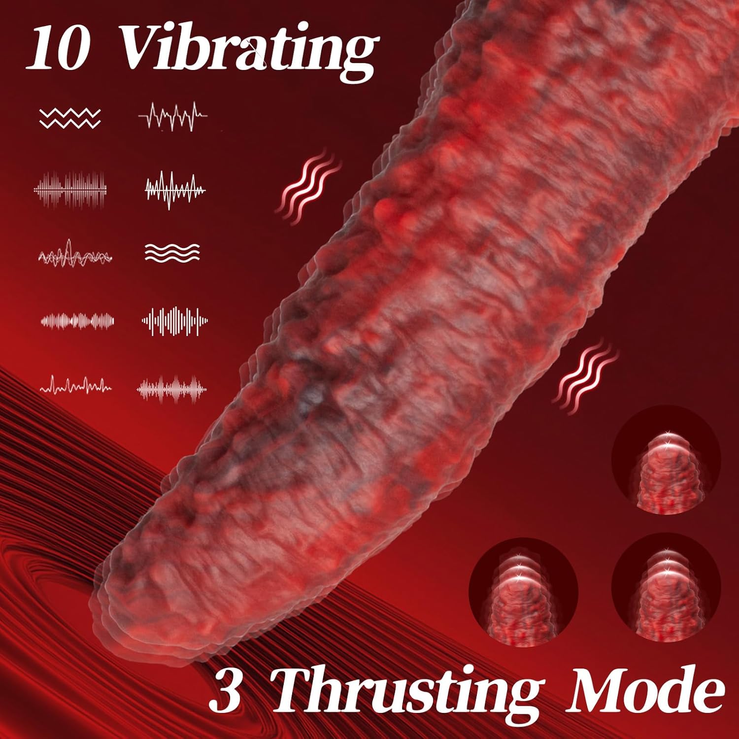 9.5‘’ Realistic Monster Tongue Thrusting Dildo Vibrator With Remote Control