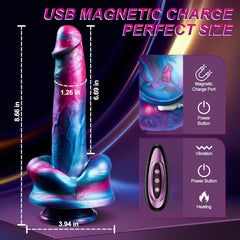 6.69‘’ Big Mouth Fantasy Dildo Vibrator with 3 Thrusting & 7 Vibration & Heating Modes