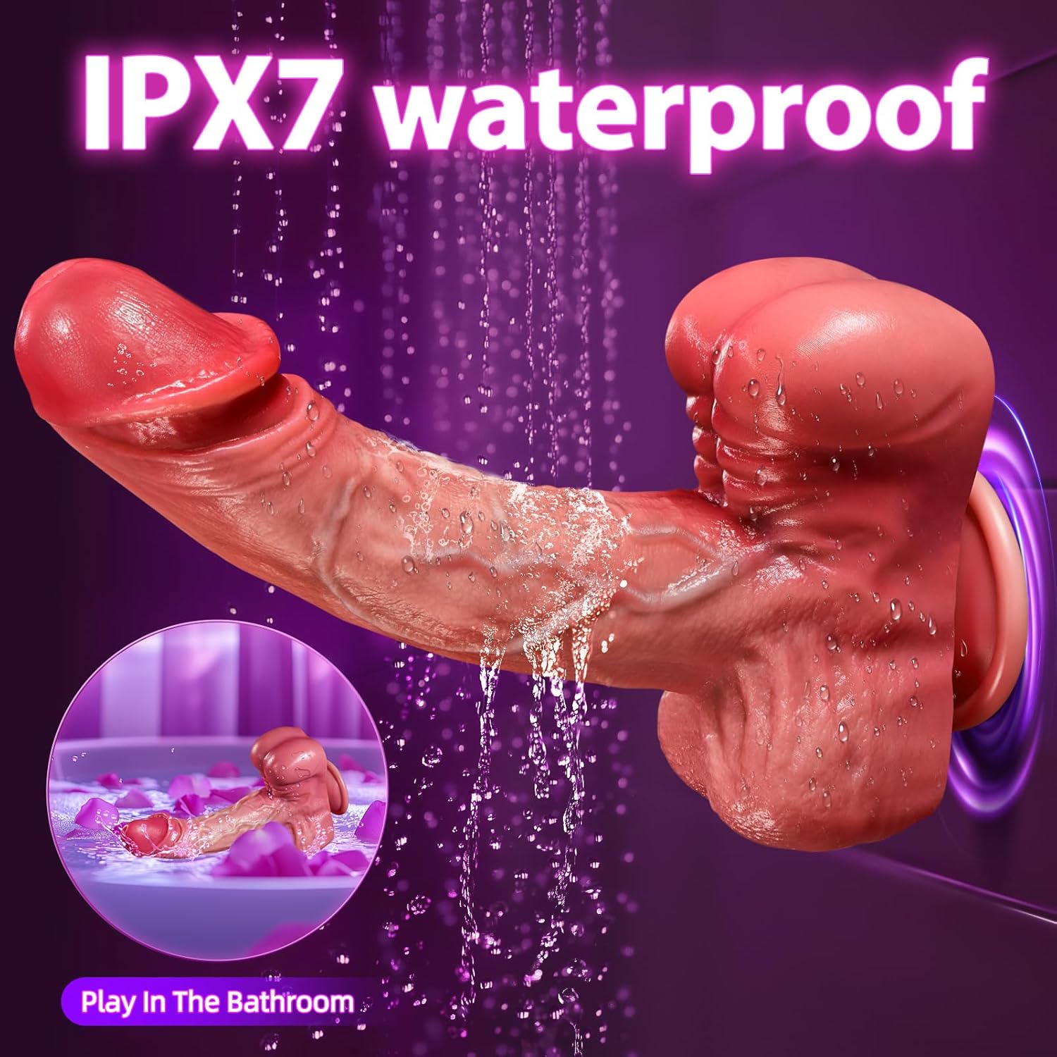 9.5‘’ 5 In 1 Realistic Muscular Thrusting Rotation Dildo Wireless Control Vibrators With Suction Cup