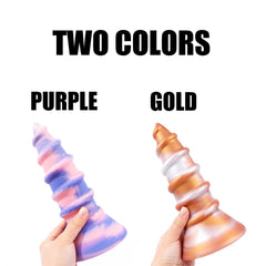 8.86‘’ AIMITEX Gold Silicone Screw Super Thick Penis Butt Plug Anal Sex Toy