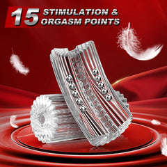 Manual Suction Penis Sleeve Blowjob Male Masturbators with 15 Extruded Beads