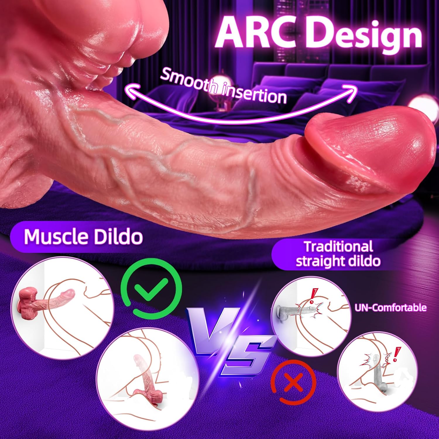 9.5‘’ 5 In 1 Realistic Muscular Thrusting Rotation Dildo Wireless Control Vibrators With Suction Cup
