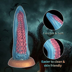 6.69‘’ Ocean Blue Octopus Tentacle Silicone Anal Dilator Fantasy Dildo