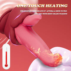 5.7‘’ Realistic Tongue Thrusting Heating Fantasy Dildo With Suction Cup