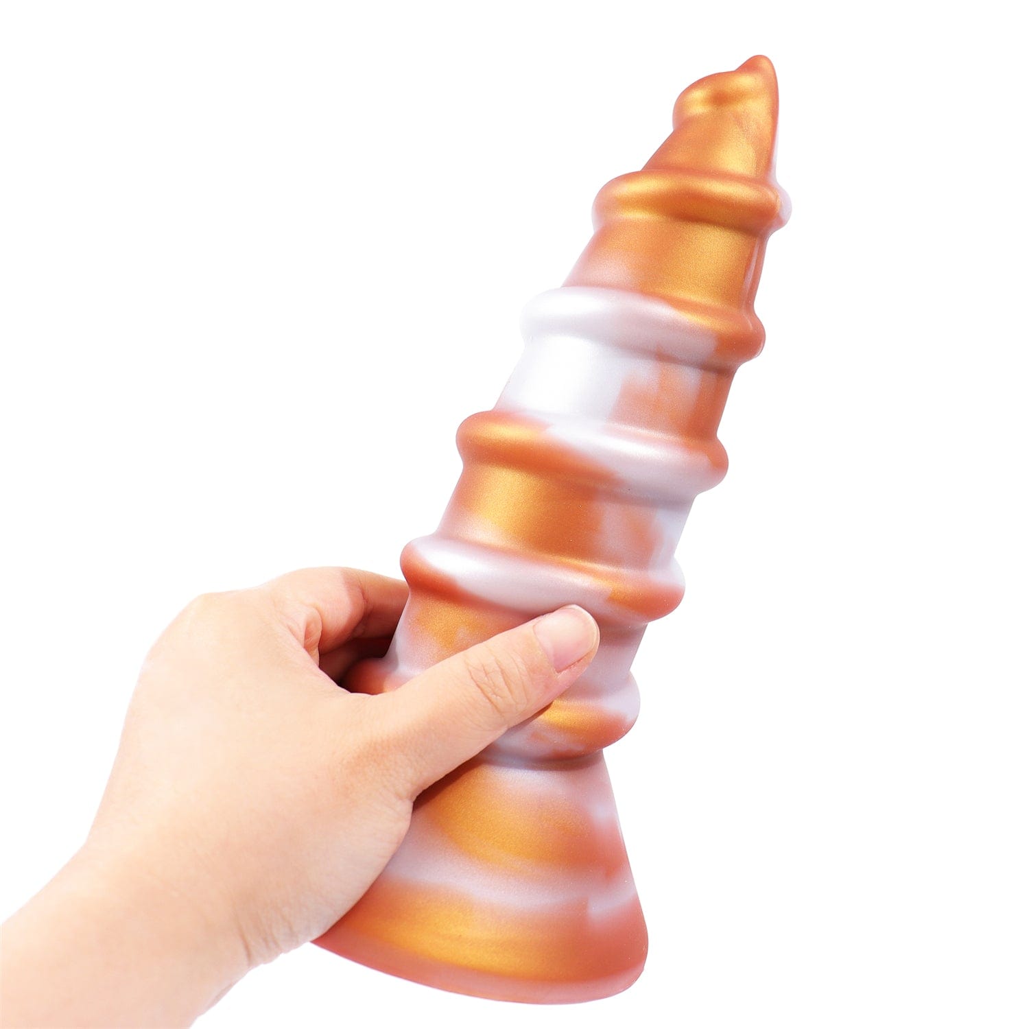 8.86‘’ AIMITEX Gold Silicone Screw Super Thick Penis Butt Plug Anal Sex Toy