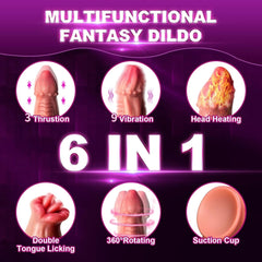 7.4‘’ Snake Warrior Thrusting Rotation Swinging Dildo Vibrator With Remote