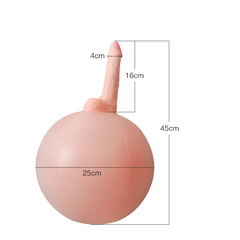 6.3‘’ Bouncy Inflatable Sex Ball with Remote Control Vibrating Realistic Dildo