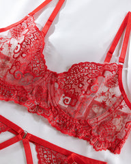 Love Language -  Lace Lingerie Set - Red